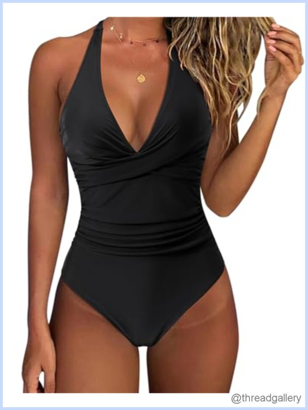 Tummy Control One Piece Swimsuit Push Up Halter Monokini